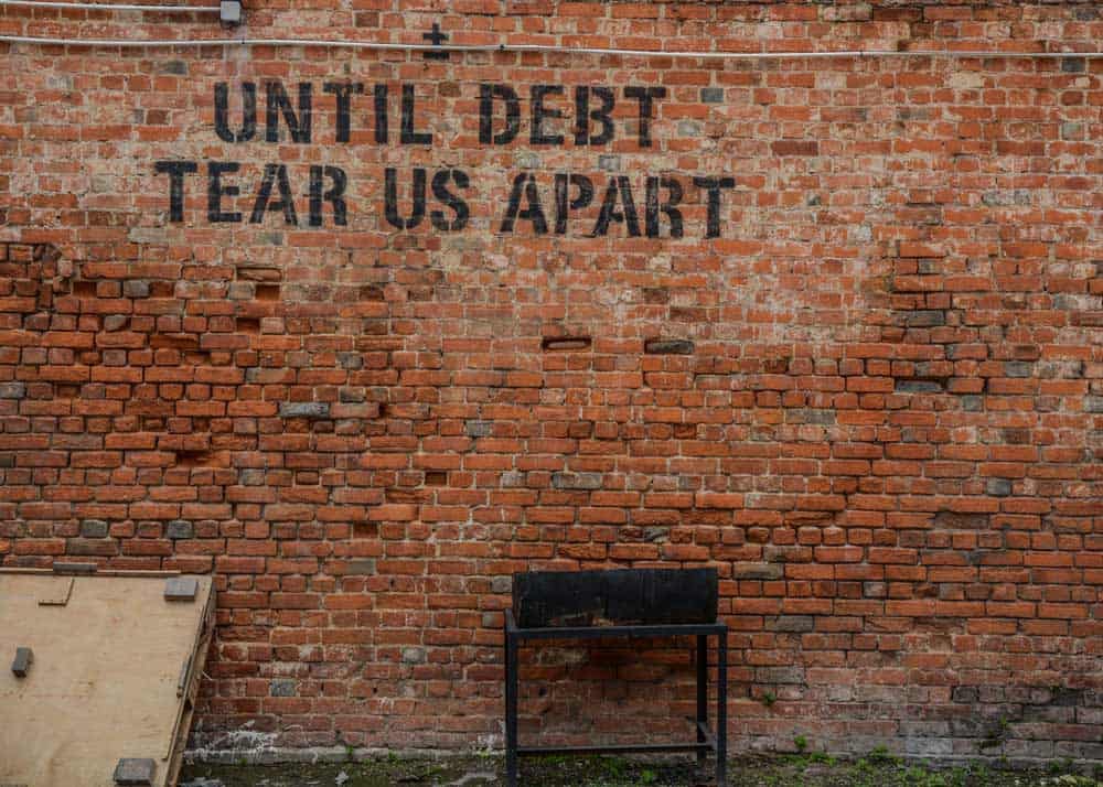Sign Representing Debt